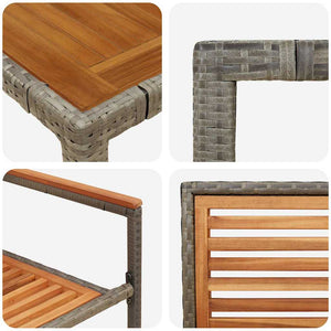vidaXL Salle à manger de jardin 9 pcs Gris et marron Résine tressée