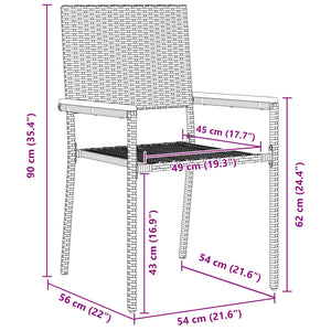 vidaXL Salle à manger de jardin 9 pcs Gris et marron Résine tressée