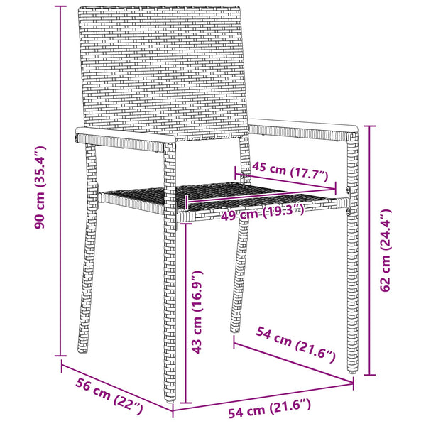 vidaXL Salle à manger de jardin 9 pcs Gris et marron Résine tressée