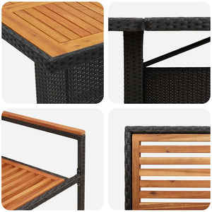 11-teilige Garten Essgruppe Schwarzbraun Poly Rattan