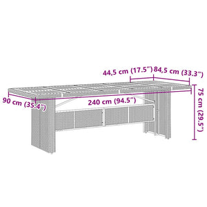 11-teilige Garten Essgruppe Schwarzbraun Poly Rattan