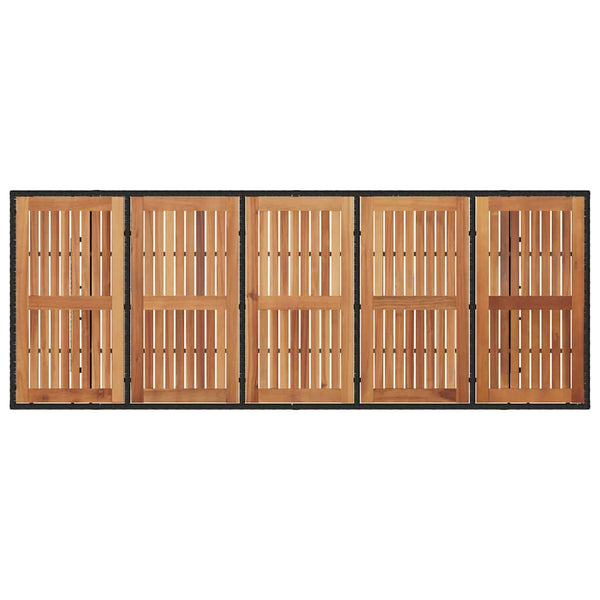 11-teilige Garten Essgruppe Schwarzbraun Poly Rattan