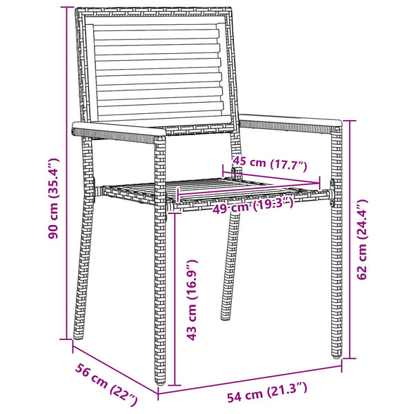 11-teilige Garten Essgruppe Grau-Braun Poly Rattan