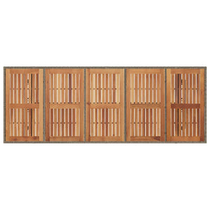 11-teilige Garten Essgruppe Grau-Braun Poly Rattan