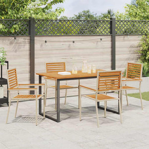 Garten Essgruppe 5-teilig Akazie Beige