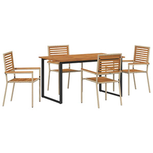 Garten Essgruppe 5-teilig Akazie Beige