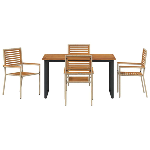 Garten Essgruppe 5-teilig Akazie Beige
