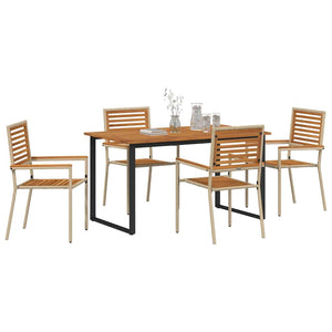 Garten Essgruppe 5-teilig Akazie Beige