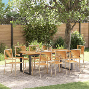 9-teilige Garten Essgruppe Akazie Beige