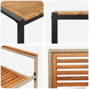 vidaXL Salon de jardin à dîner 9 pcs Beige et marron Résine tressée