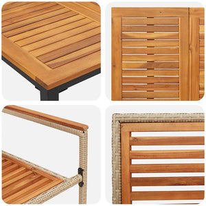 3-teilige Garten Essgruppe aus Poly-Rattan