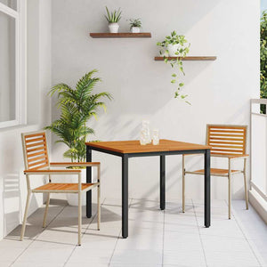 3-teilige Garten Essgruppe aus Poly-Rattan
