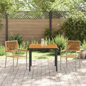 3-teilige Garten Essgruppe aus Poly-Rattan
