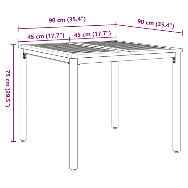 3-teilige Garten Essgruppe aus Poly-Rattan