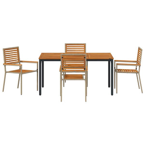 vidaXL Salon de jardin à dîner 4 pcs Beige et marron Résine tressée