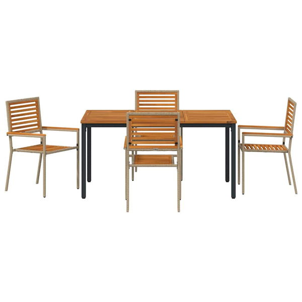 vidaXL Salon de jardin à dîner 4 pcs Beige et marron Résine tressée