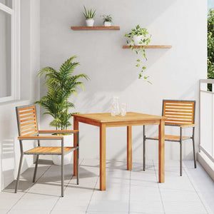 3-teilige Garten Essgruppe Akazie Grau