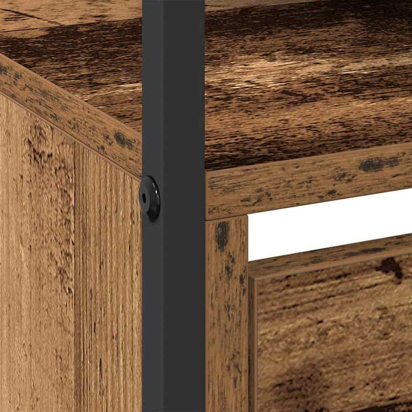 Schuhschrank Altholz mit Regal 100 cm