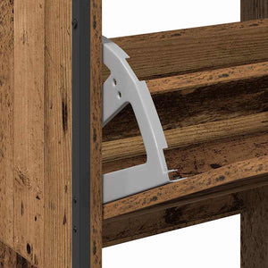 Schuhschrank Altholz mit Regal 100 cm