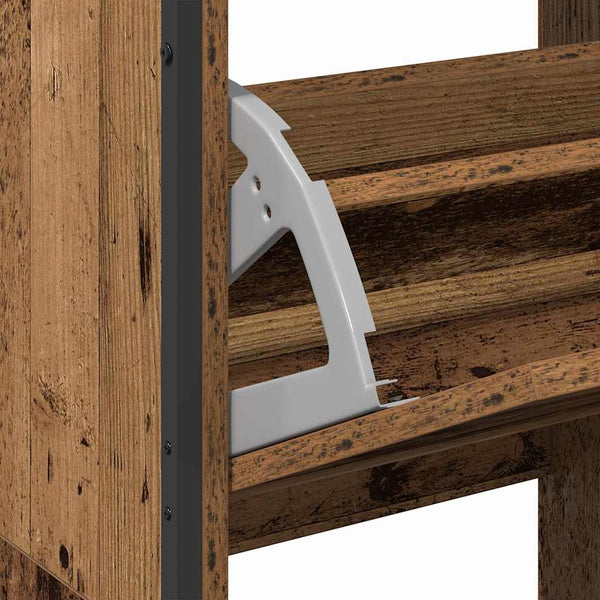 Schuhschrank Altholz mit Regal 100 cm