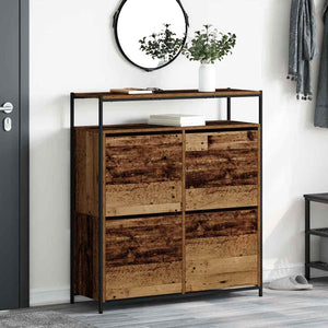Schuhschrank Altholz mit Regal 100 cm