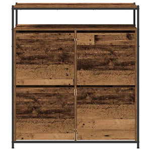 Schuhschrank Altholz mit Regal 100 cm