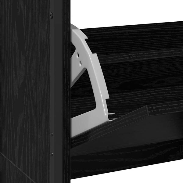 vidaXL Meuble à chaussures avec étagère Noir aspect chêne 100 x 34 x 112 cm