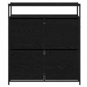 vidaXL Meuble à chaussures avec étagère Noir aspect chêne 100 x 34 x 112 cm