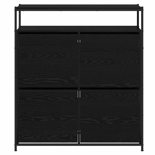 vidaXL Meuble à chaussures avec étagère Noir aspect chêne 100 x 34 x 112 cm