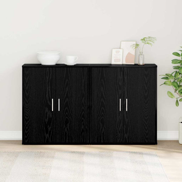 vidaXL Buffet 2 pcs noir aspect chêne 60 x 31 x 70 cm