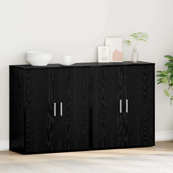 vidaXL Buffet 2 pcs noir aspect chêne 60 x 31 x 70 cm