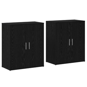 vidaXL Buffet 2 pcs noir aspect chêne 60 x 31 x 70 cm