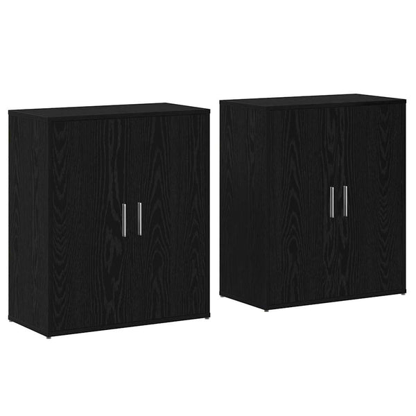 vidaXL Buffet 2 pcs noir aspect chêne 60 x 31 x 70 cm