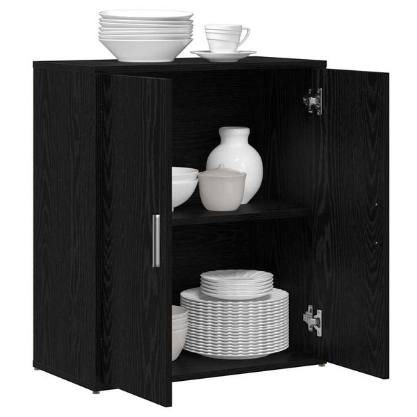 vidaXL Buffet 2 pcs noir aspect chêne 60 x 31 x 70 cm