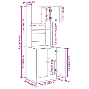 Küchenbuffet Altholz 60x50x180cm