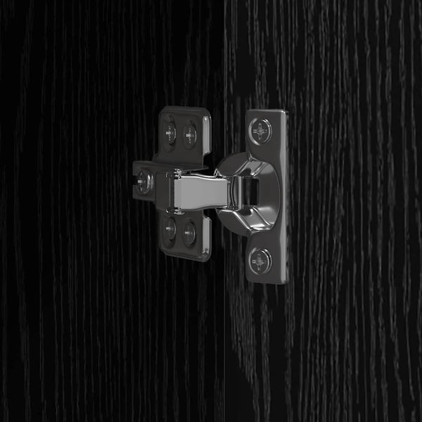 Büroschrank Schwarz Eichenoptik, 60cm