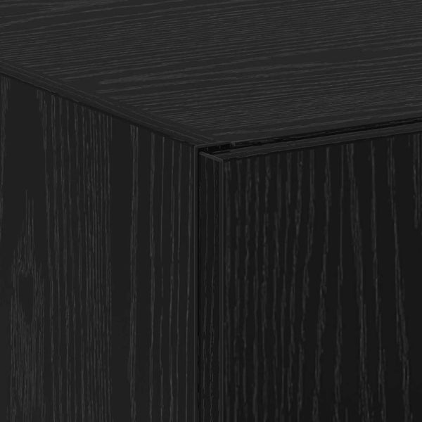 Büroschrank Schwarz Eichenoptik, 60cm