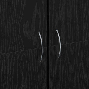 Büroschrank Schwarz Eichenoptik, 60cm