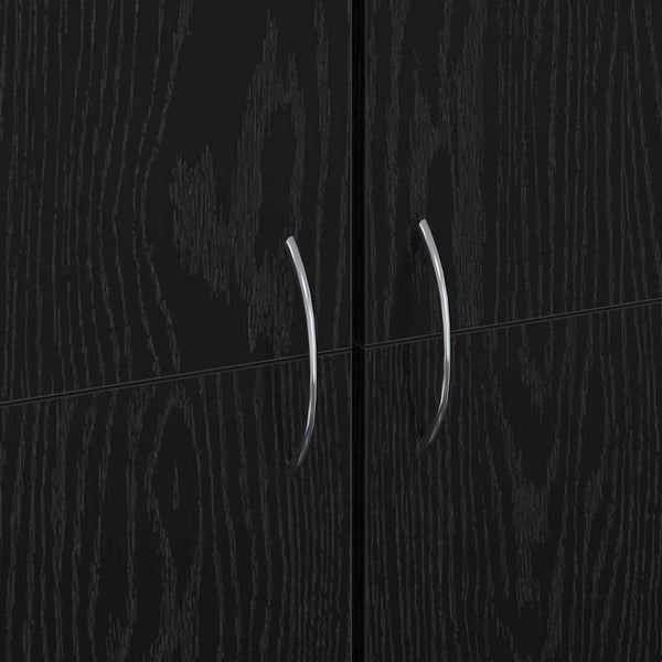 Büroschrank Schwarz Eichenoptik, 60cm