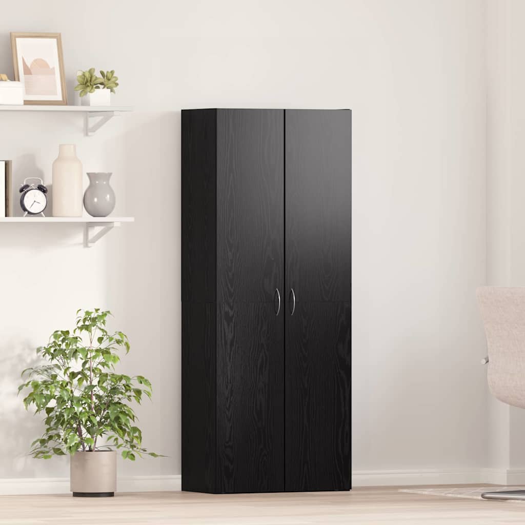 Büroschrank Schwarz Eichenoptik, 60cm