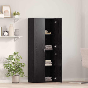 Büroschrank Schwarz Eichenoptik, 60cm