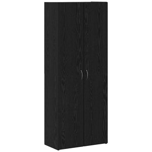 Büroschrank Schwarz Eichenoptik, 60cm