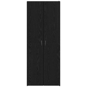 Büroschrank Schwarz Eichenoptik, 60cm