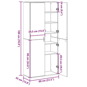 Highboard Altholz 80x35x180cm