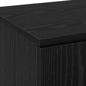 vidaXL Bahut haut noir aspect chêne 80 x 35 x 180 cm Bois d'ingénierie
