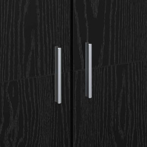 vidaXL Bahut haut noir aspect chêne 80 x 35 x 180 cm Bois d'ingénierie