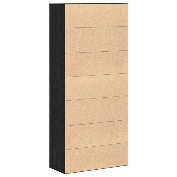 vidaXL Bahut haut noir aspect chêne 80 x 35 x 180 cm Bois d'ingénierie