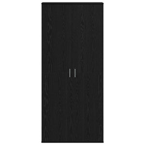 vidaXL Bahut haut noir aspect chêne 80 x 35 x 180 cm Bois d'ingénierie