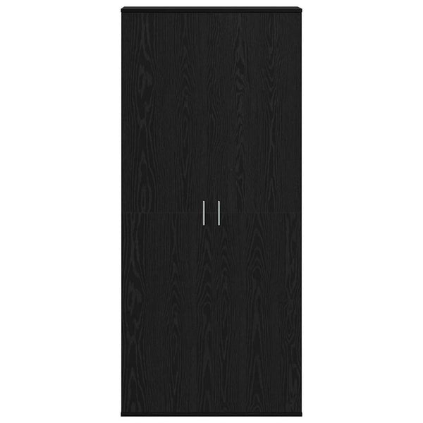 vidaXL Bahut haut noir aspect chêne 80 x 35 x 180 cm Bois d'ingénierie