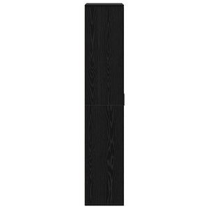 vidaXL Bahut haut noir aspect chêne 80 x 35 x 180 cm Bois d'ingénierie